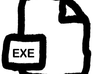 A hand-drawn executable file icon